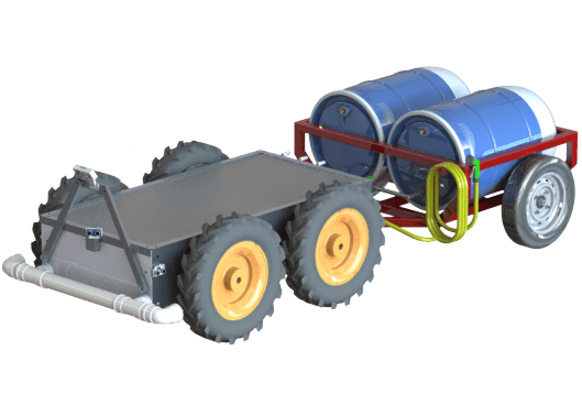 Esquema 3d do AGR125 configurado como plataforma de reboque